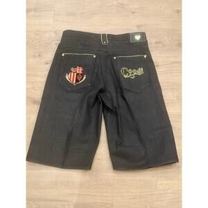 Vintage Y2K Coogi Baggy Embroidered Jorts Men’s 40 Black/Red/Gold